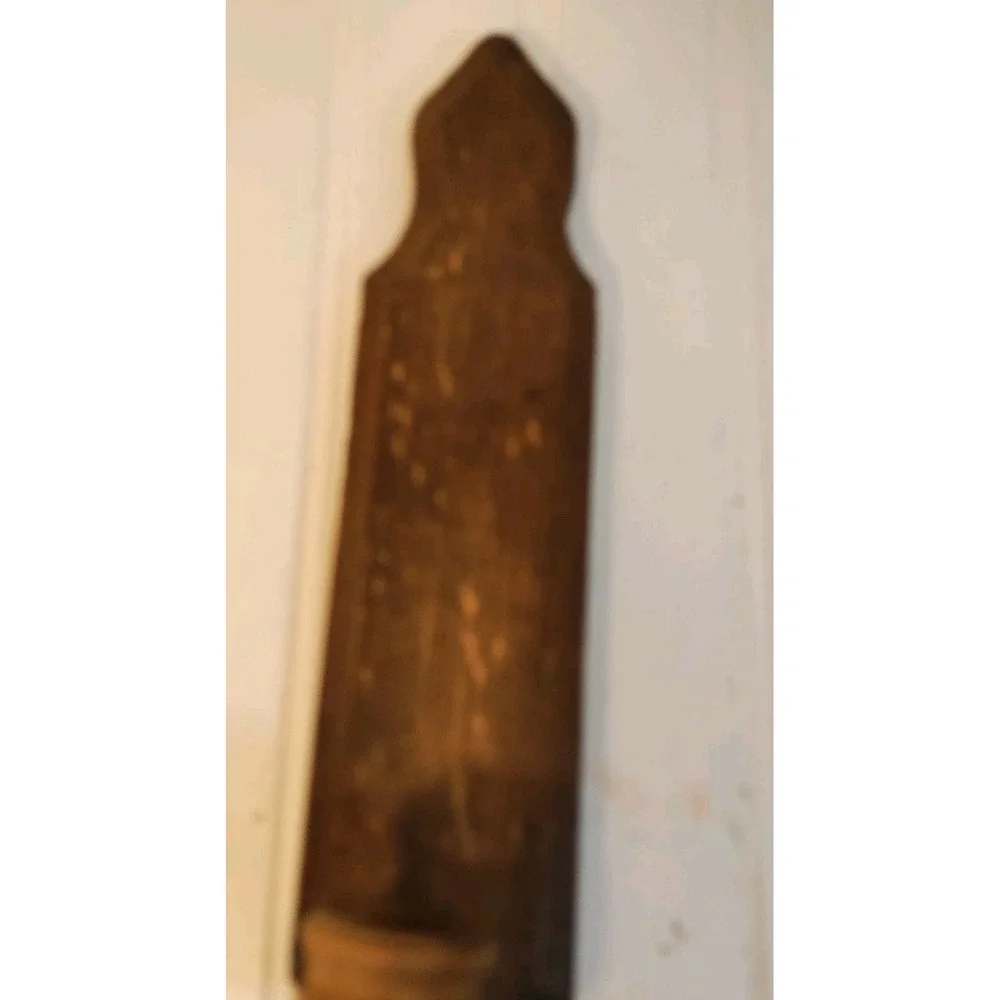 Vtg Wood Wall Candle Sconce Pair Cottage Rustic Farmhouse Country Core MCM Folk